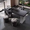 Mesa de Té Clásica Pizarra 2025 Mesa de Té para Sala de Estar Combinación de Mesa y Silla Mesa de Té Simple para Oficina Preparación de Té en Casa Mesa de Café Integrada