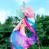 R Celebridad de Internet Transfronteriza Accesorios para el Cabello de Niños Unicornio Estrella Peluca de Colores Pasador Pinza de Pelo de Moño para Niñas Femenino