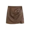 Falda de Cuero Negra Falda Midi Mujer Otoño Nuevo Estilo Talla Grande Sentido del Diseño Irregular Falda de Línea A Bodycon Falda Corta Vestido Tendencia