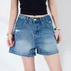 Shorts de mezclilla juveniles color naranja # Lavados y desgastados para mujer, corte holgado, adelgazantes, casuales, versátiles, shorts cortos ligeros