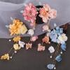 Tocado de flores Hanfu, horquilla de seda con flores, accesorios para el cabello con borlas y clip lateral, tocado de estilo antiguo para mujer, horquilla de flores, accesorios con clip de flores