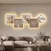 Pintura Decorativa para Sala de Estar de Elefante Estilo Wabi-Sabi Pintura Colgante de Pared para Fondo de Sofá de Gama Alta Lámpara de Pared Reloj Creativo Simple Moderno