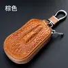 Nuevo estuche para llaves de pareja de cuero genuino gran capacidad Ventana de espejo para control remoto de coche de mujer estuche con cremallera para llaves retro exquisito