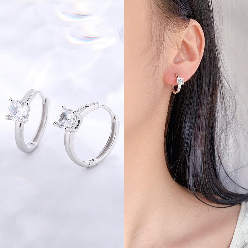 D0248锆石耳扣-银色