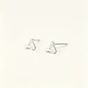 Pendientes de Botón Geométricos Simples de Plata Pura S999 Estilo Coreano para Mujer, Pendientes de Empalme Cuadrados y Triangulares Estilo Minimalista de Moda Retro Tendencia