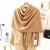 Bufanda de Tacto Lana Cachemir Otoño e Invierno Bufanda Versátil de Color Sólido Bufanda de Invierno para Mujer de Alta Gama Imitación Cachemir Venta al por Mayor