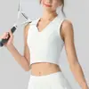 Chaleco Deportivo para Mujer con Copas Acolchadas, Cuello Polo, Sin Mangas Ajustado, Top de Fitness, Top de Tenis