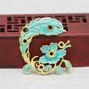 Yiwu raio dourado cor cobre banhado a ouro DIY ponto esmeralda imitação ouro azul queima esmalte pena flor grampo de cabelo broche B3491