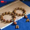 Pulsera Cadena de Cuentas de Luz Ratón Dorado Morado Sosteniendo Bodhi de Tres Ojos Zi Zhengyuan Wen Jugar Hombres y Mujeres Parejas Leer Cuentas de Buda Tallado
