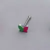 Joia de Piercing de Nariz em Aço Inoxidável 316L Formato C Europeu e Americano Joia de Piercing Corporal Formato L Borboleta Cogumelo