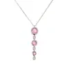 Conjunto de Colar Europeu e Americano Transfronteiriço de Zircônia, Pingente Rosa, Joia de Corrente para Clavícula, Design de Nicho, Versátil, de Alto Padrão, Romântico
