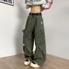 Pantalones Cargo Rectos Multibolsillos Color Verde Militar Transfronterizos para Hombre, Nuevos Pantalones Largos Casuales Cónicos Versátiles de Otoño e Invierno