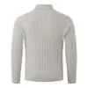 Novo cardigã de tricô casual transfronteiriço para outono e inverno, com gola alta, botões, reversível, jaqueta suéter versátil para homens