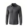 Camiseta casual de manga larga de color liso para hombre de comercio exterior primavera y otoño, sudadera holgada de talla grande para hombre, camiseta básica, camiseta superior para hombre