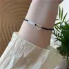 Pulseira Pequena de Coração com Contas de Cristal para Mulheres, Pulseira Tecida Estilo Casal, Presente para Namorada ou Melhor Amiga, Pulseira de Fio Vermelho, Pulseira de Casal