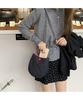 Nova Bolsa de Ovo em Jeans 2025 Moda Xadrez Dupla Face Bolsa Transversal para Celular Bolsa de Ombro Portátil de Grande Capacidade
