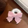 Elástico de Cabelo Laço Macio e Fofo, Faixa de Cabelo de Pelúcia Fofa e Versátil, Cordão de Cabelo de Pelo, Acessório de Cabelo para o Inverno