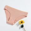 Calcinhas Caneladas de Algodão Puro para Meninas, Cor Sólida, Cintura Média-Baixa, Confortáveis e Respiráveis, Dupla Camada, Roupa Íntima Feminina, Liquidação