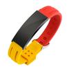 Pulsera de acero inoxidable de silicona con grabado transfronterizo, unisex, negra, deportiva, con película fragante incorporada.