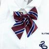 Corbata de mano con rayas rojas, cian, doradas y rojas, estilo informal vintage, combinable con todo, estilo universitario, estilo Jk