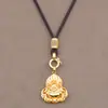 Collar Colgante Ajustable Chapado en Oro con Colgante de Jade y Amuleto de Buda Dorado