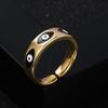 Moda Europea y Americana Anillo de Ojo de Diablo de Gota de Cobre Chapado en Oro de Gota de Aceite de Venta Caliente Accesorios de Anillo Abierto Modernos que Combinan con Todo