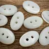 Botones de Concha de Tarot Natural Puro Ovalados Blanco Caqui Forma de Arroz Botones de Nácar Real Botones para Cardigan Tejido Camisa