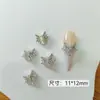 Joyería para Uñas Lz Nuevo Moño Plateado Brillante Circonita Diamante Colgante de Gota de Agua con Perla Borla Larga Joyería Diamante