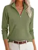 Suéter Feminino de Gola Alta com Zíper Longa Manga Outono Malha Macia Média Elasticidade Casual de Negócios Viagem e Férias