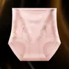 Calcinha Modeladora Floral Estilo Francês com Controle de Barriga, Cintura Média-Alta Sem Costura Confortável Leve Respirável Renda para Mulheres