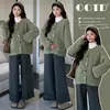 Suéter de maternidade com detalhes decorativos, outono e inverno, estilo casual, grosso, estiloso, cardigã tricotado à mão