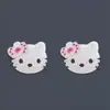 Pendientes de Gato con Diamantes de Imitación de Colores de Dibujos Animados Transfronterizos, Diseño Coreano de Nicho, Modernos y Versátiles, Pendientes de Lujo de Gama Alta