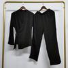 Conjunto Casual Yiduo Duo de Top com Cadarço e Calça 24835 Manga Longa Estilo Étnico