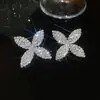 Brincos pingente geométricos cravejados de diamantes com pino de prata, únicos, requintados, modernos, de luxo leve, brincos de alta qualidade com design de nicho