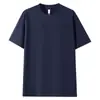 Camiseta de Peso Pesado 280g Fio Duplo para Homens e Mulheres, Camiseta Básica Solta e Confortável de Algodão Penteado, Camiseta Cultural com Logo Imprimível