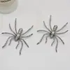 Pendientes de Botón Rojos con Textura de Araña Grande Incrustados con Pedrería Exagerada Europeos y Americanos Pendientes con Diseño de Personalidad Vintage Pendientes de Alta Gama para Mujer