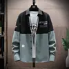 Comercio Exterior Transfronterizo Camisas para Hombre Dropshipping 2024 Otoño Más Vendidas Juveniles Modernas Camisas de Manga Larga Estampadas con Bloques de Color