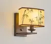 Candelabro de Hoja de Bambú Pintada para Sala de Estar Estética de la Dinastía Song Oriental Diseñador Pasillo Luz Principal Zen Caja de Alta Gama Restaurante