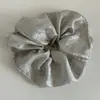 Elegante Francês Perolado Grande Cetim Grande Intestino Anel de Cabelo Senso de Alta Qualidade Flor de Cabeça Rabo de Cavalo Elástico Alto Corda de Cabelo com Bola