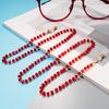 Cadena para gafas con cuentas cadena para colgar gafas cuerda para mascarilla cordón para gafas cadena de moda para gafas (cristal redondo de color)