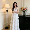 Vestido de Verano 2026 para Mujer, Dulce y Encantador, con Volantes, Cuello en V, Mangas Abullonadas, Estilo Pastel