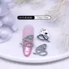 Estilo Retro Aleación Cuervo Corazón Joyería para Uñas Oscuro Halloween Punk Accesorios para Uñas Decoración de Moño Metálico