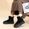 Botas de Nieve con Tacón Oculto para Mujer, Zapatos Grandes de Algodón, Nuevo Estilo Invierno 2025, Botas Martin con Forro de Felpa y Suelas Gruesas, Botines para el Noreste