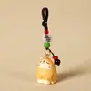 Chaveiro de madeira esculpida à mão criativo de gato, pingente para chave de carro, feminino, fofo, para animal de estimação, pingente de mochila escolar, presente para namoradas, atacado