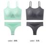 Conjunto de Sostén Deportivo Tipo Tanga Sin Costuras para Comercio Exterior con Tirantes, Espalda Hermosa, Ejercicio de Fitness, Cómodo Conjunto de Sostén Sin Varillas