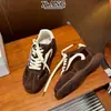 Zapatos de Ballet Retro de Cuero Genuino con Tacón Oculto Zapatos de Entrenamiento Alemanes para Mujer con Cordones Zapatos Estilo Forrest Gump Versátiles Ligeros Deportivos Casuales