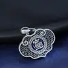 Bolso con cierre de filigrana esmaltada vintage de plata de ley 999 cierre de larga vida hebilla de seguridad estilo étnico regalo de cumpleaños para novia