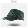 Chapéu Plano de Brim Lavado Estilo Coreano Vintage Circunferência da Cabeça Grande para Exterior Cavaleiro Stud Casual Versátil Mostra Rosto Chapéu Boy