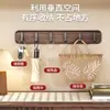 Colgador de puerta con imitación de veta de madera, no requiere taladro, gancho de fuerte carga, gancho adhesivo para baño y cocina, colgador de fila para almacenamiento en puerta
