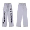 Exportación Transfronteriza Nueva Marca de Moda Europea y Americana Hellstar Hellstar Pantalones Casuales Lavados en Negro con Estampado y Desgastados para Hombre